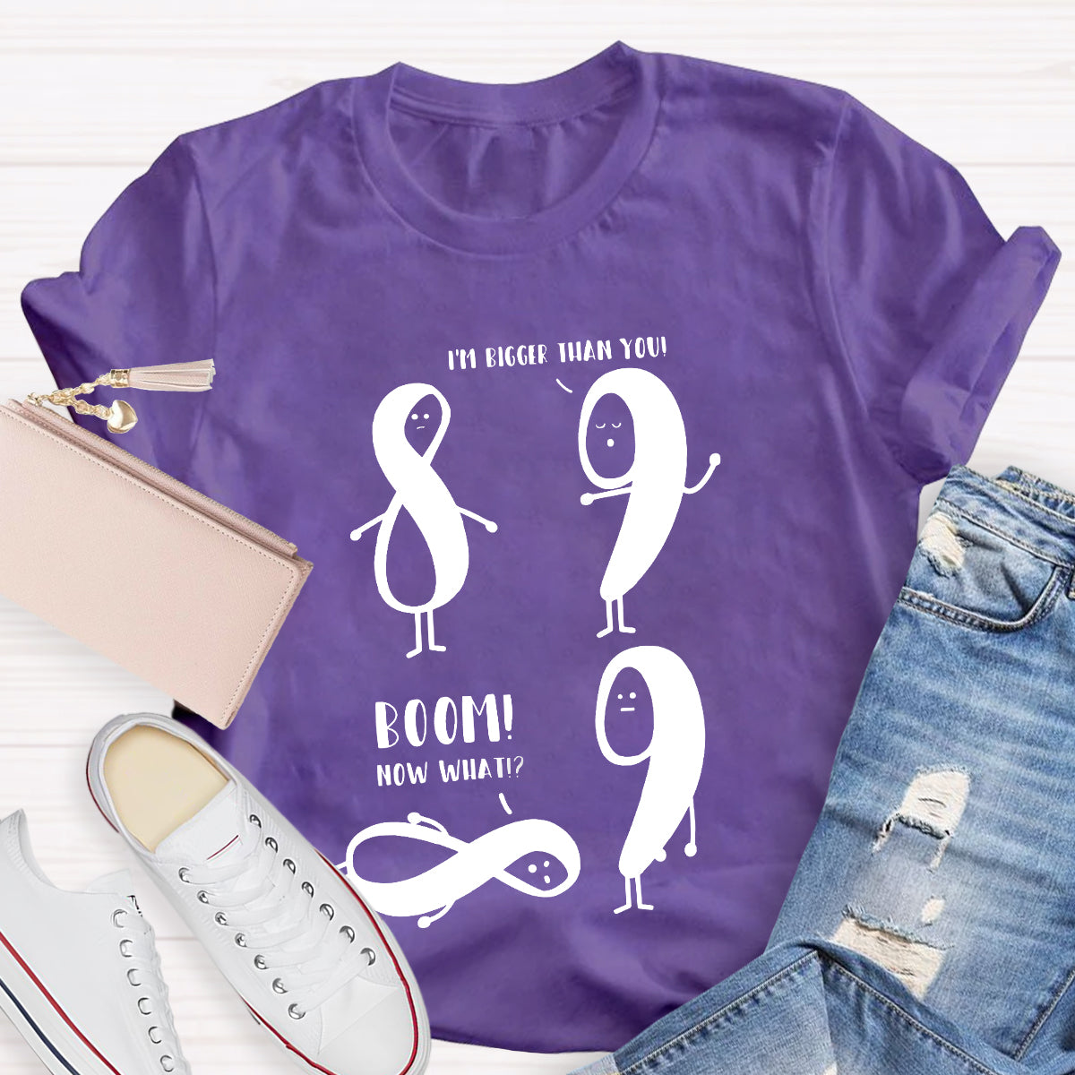 Funny Math I'm Bigger Than You Teacher T-Shirt