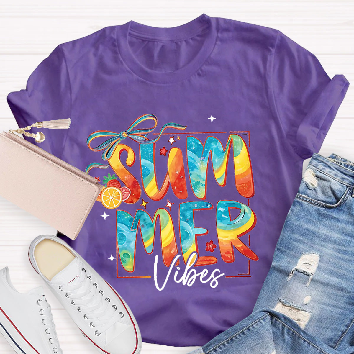 Summer Vibes Sunny Beach Teacher T-Shirt