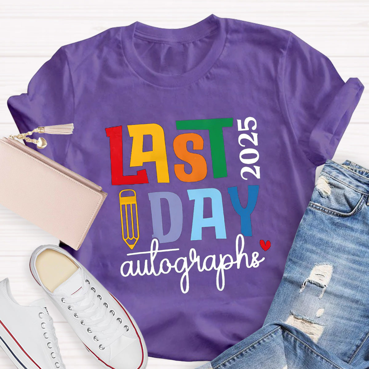 Personalized Year Last Day Pencil  Teacher T-Shirt