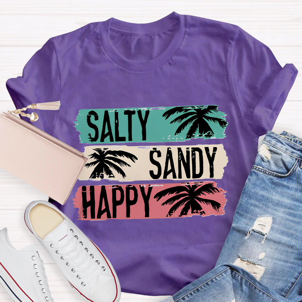 Salty Sandy Happy Teacher T-Shirt