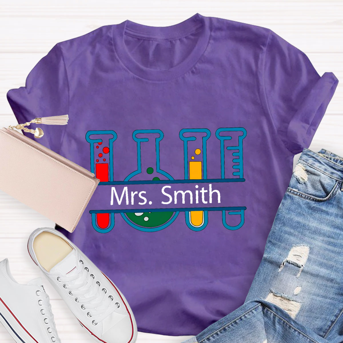 Personalized Name Chemical Teacher T-Shirt