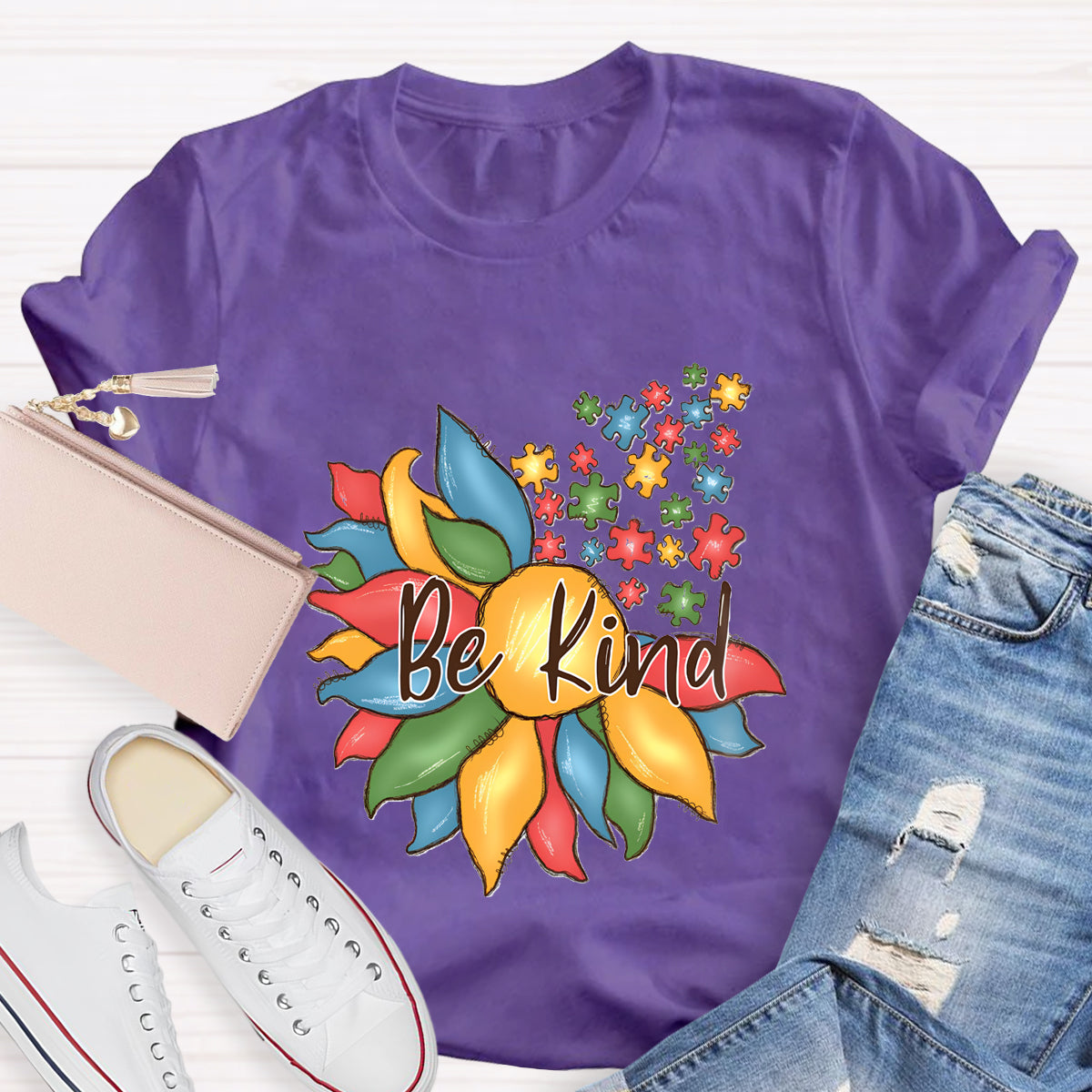 Be Kind Autism Floral T-Shirt