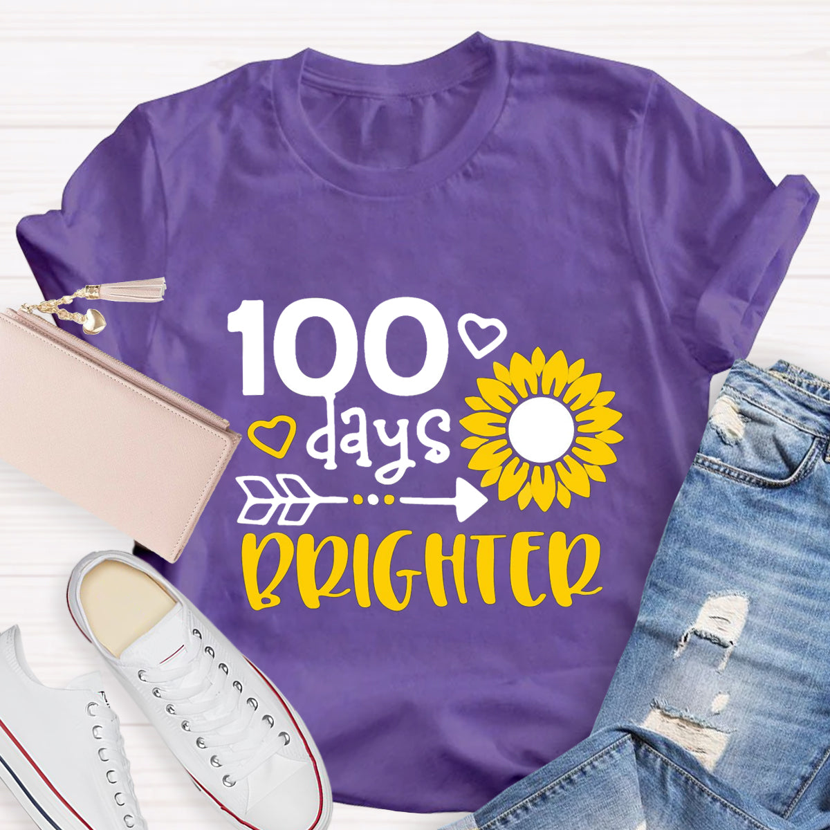 100 Days Brighter Sunflower T-Shirt