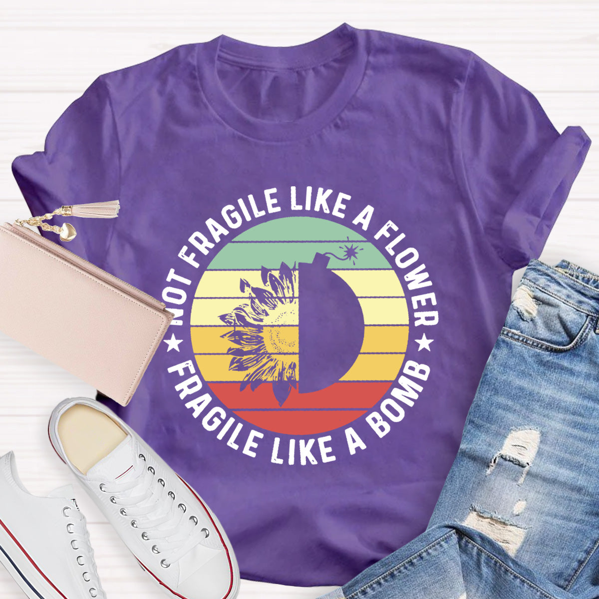 Fragile Like A Bomb Girl Power Teacher T-Shirt
