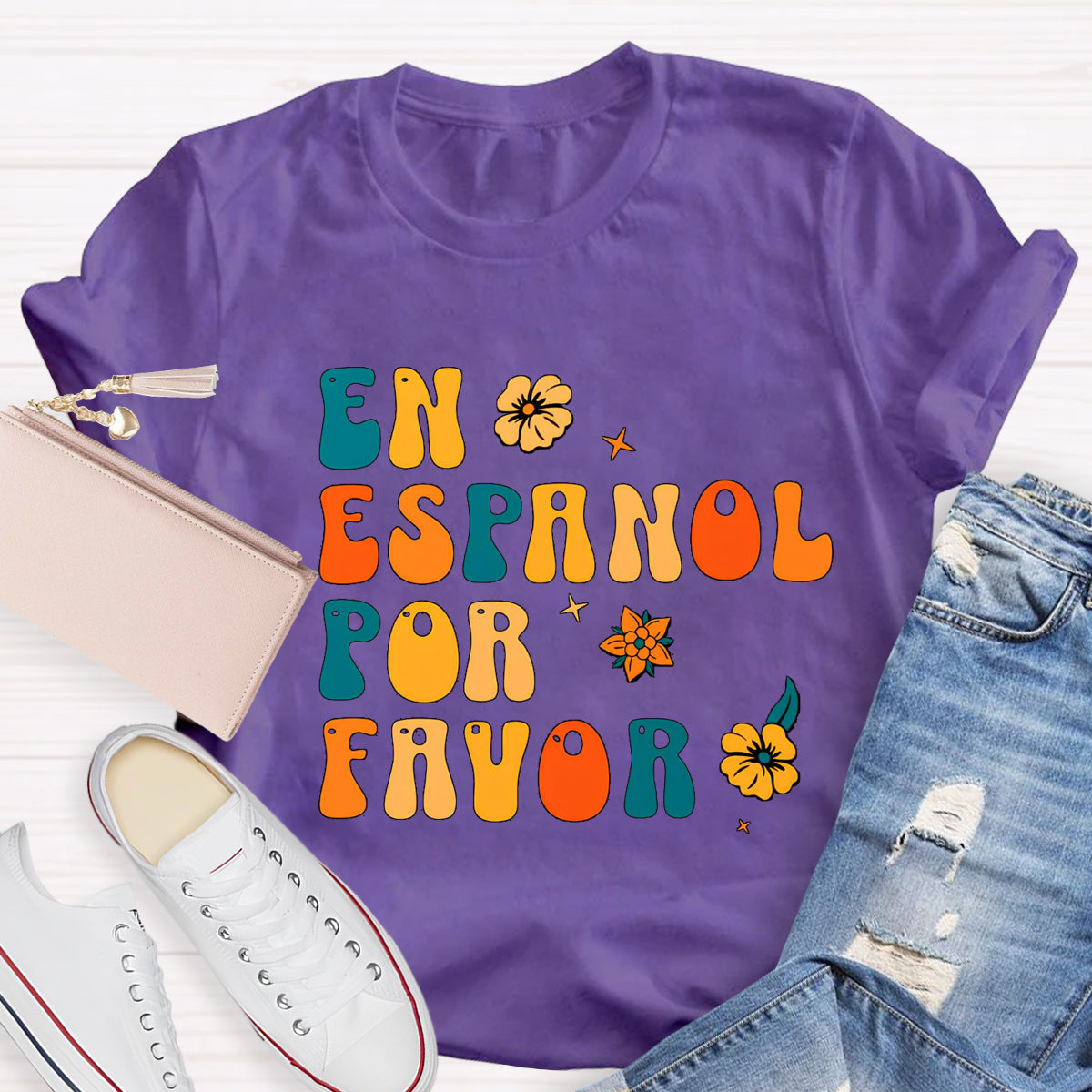 Retro En Español Por Favor Spanish Teacher T-Shirt