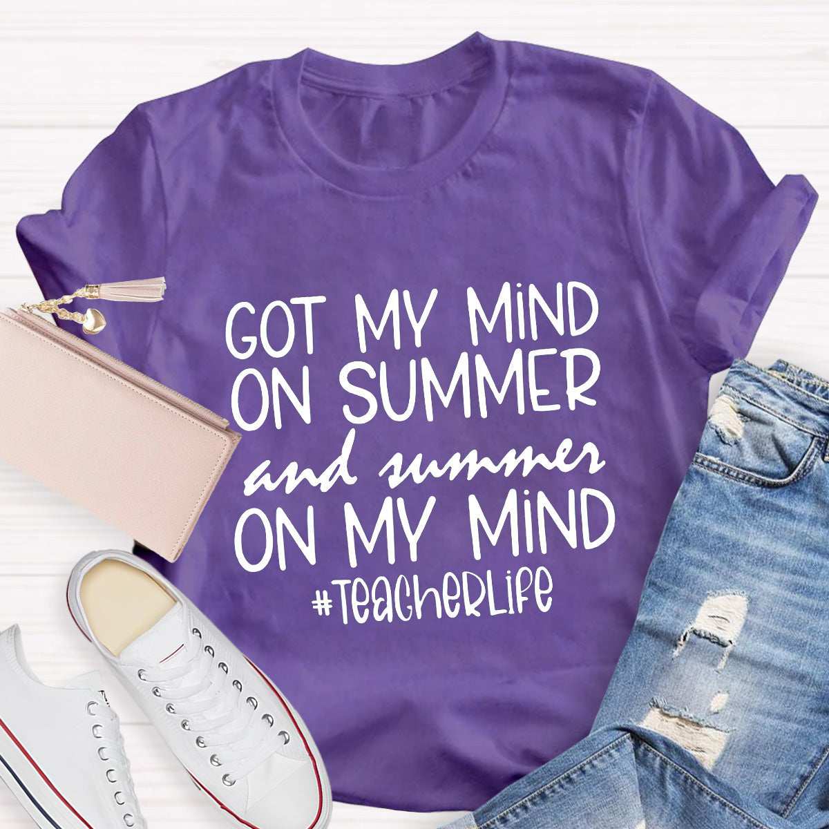 Got My Mind On Summer Teacher Life Teacher T-Shirt