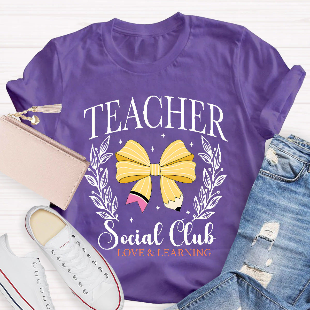 Teacher Social Club Love And Learning Teacher T-Shirt