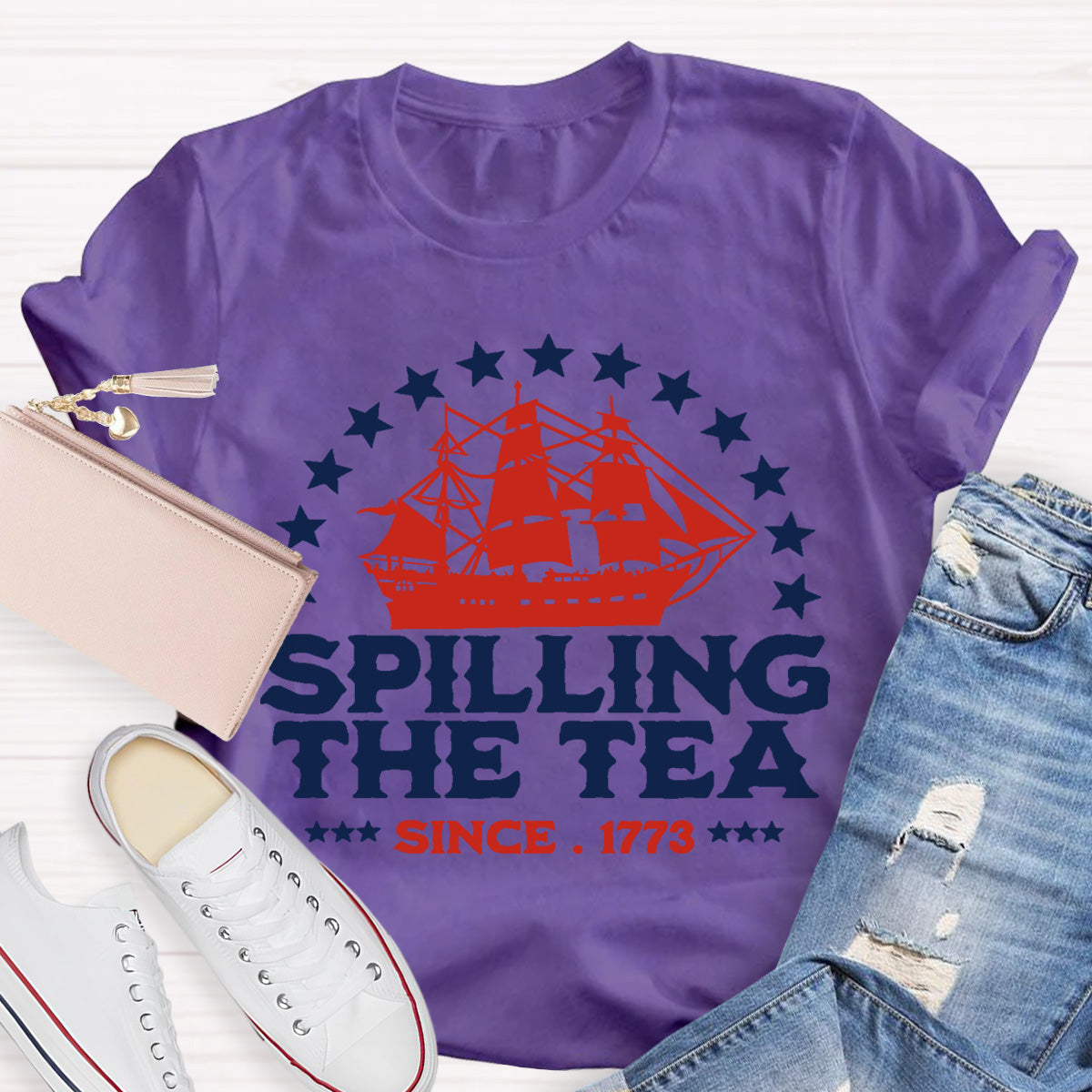 Spilling The Tea Since 1773 Teacher T-Shirt