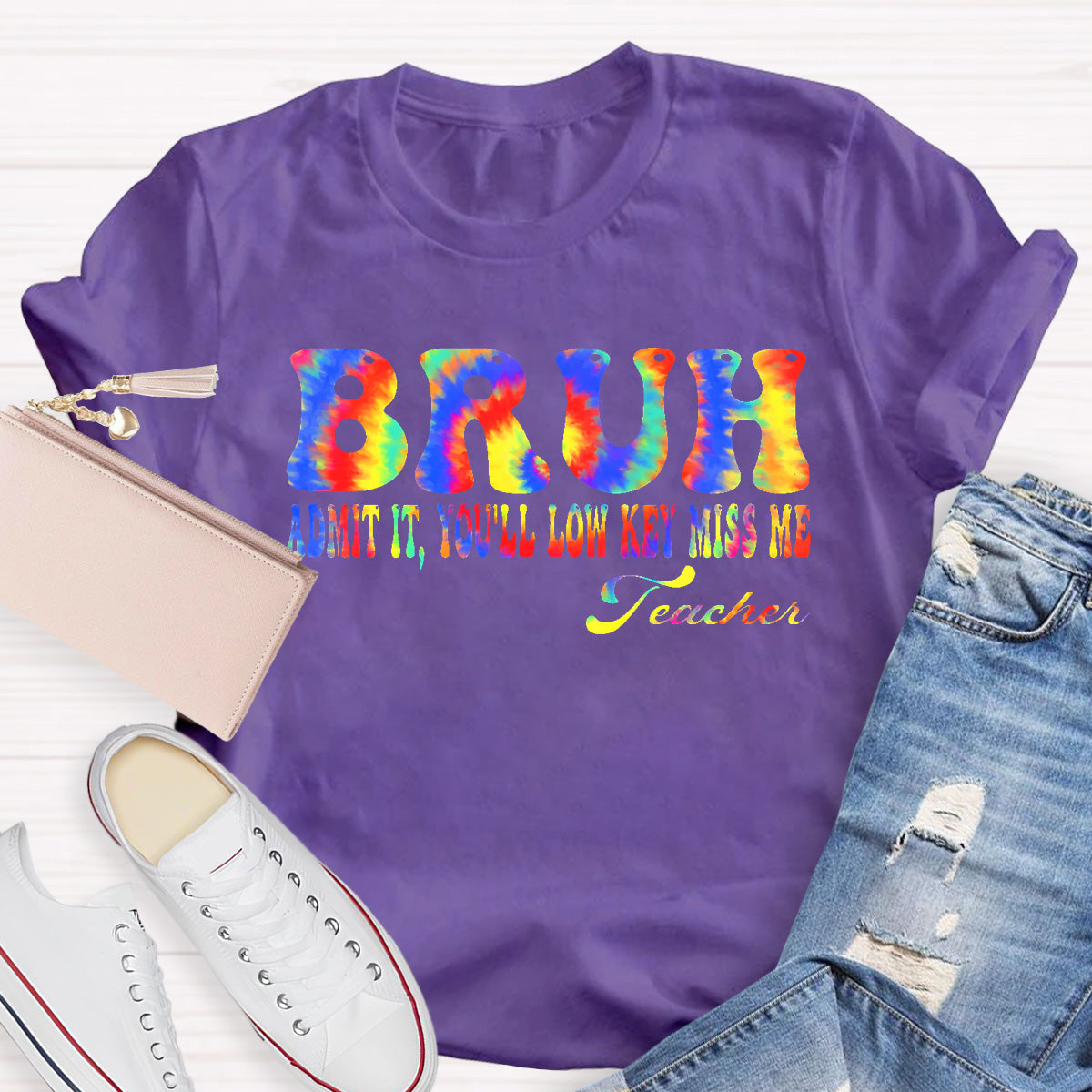 Bruh Admit It You All Low Key Miss Me Teacher T-Shirt