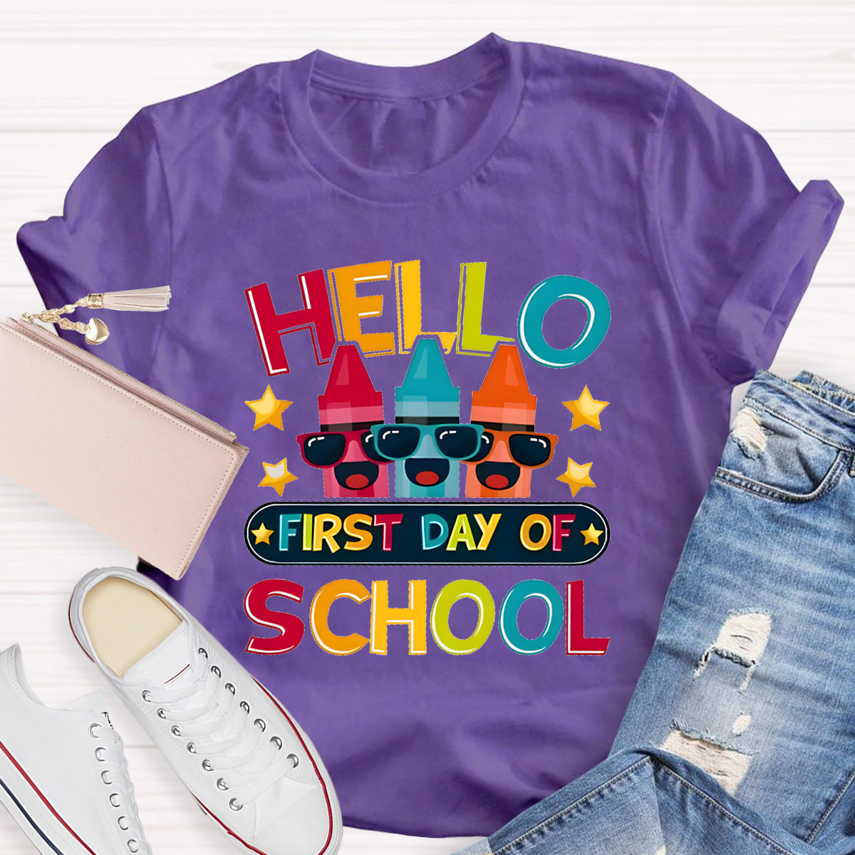 Hello First Day Of School Teacher T-Shirt