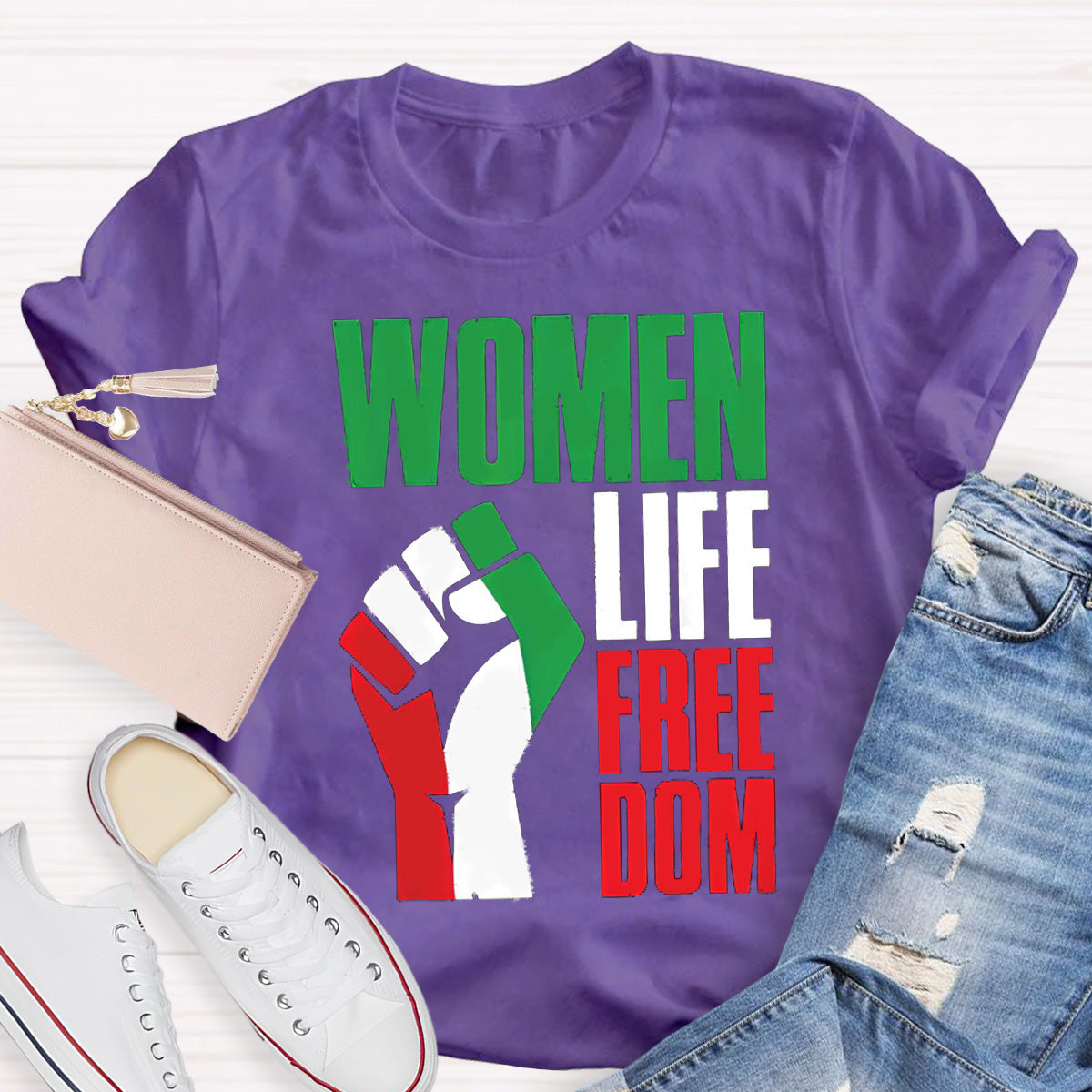 Woman Life Freedom Teacher T-Shirt