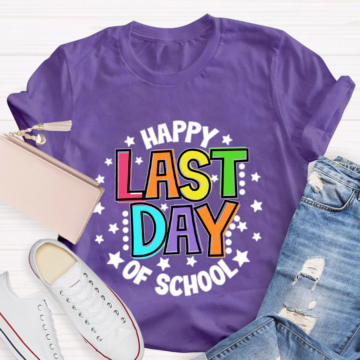 Happy Last Day Of School Star Circle T-Shirt