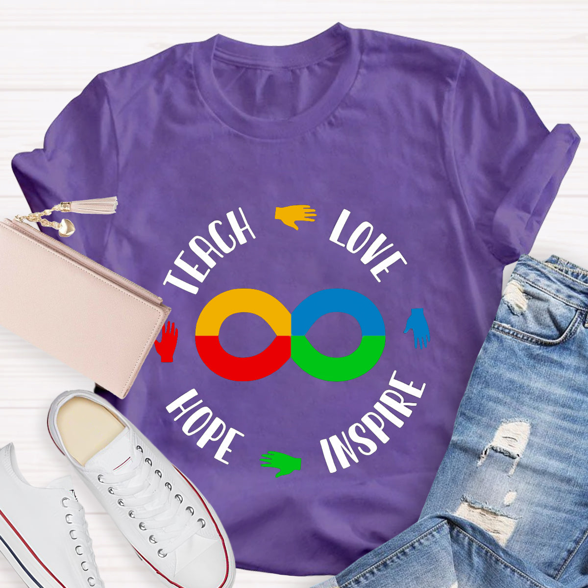 Teach Love Hope Inspire Infinity Symbol T-Shirt