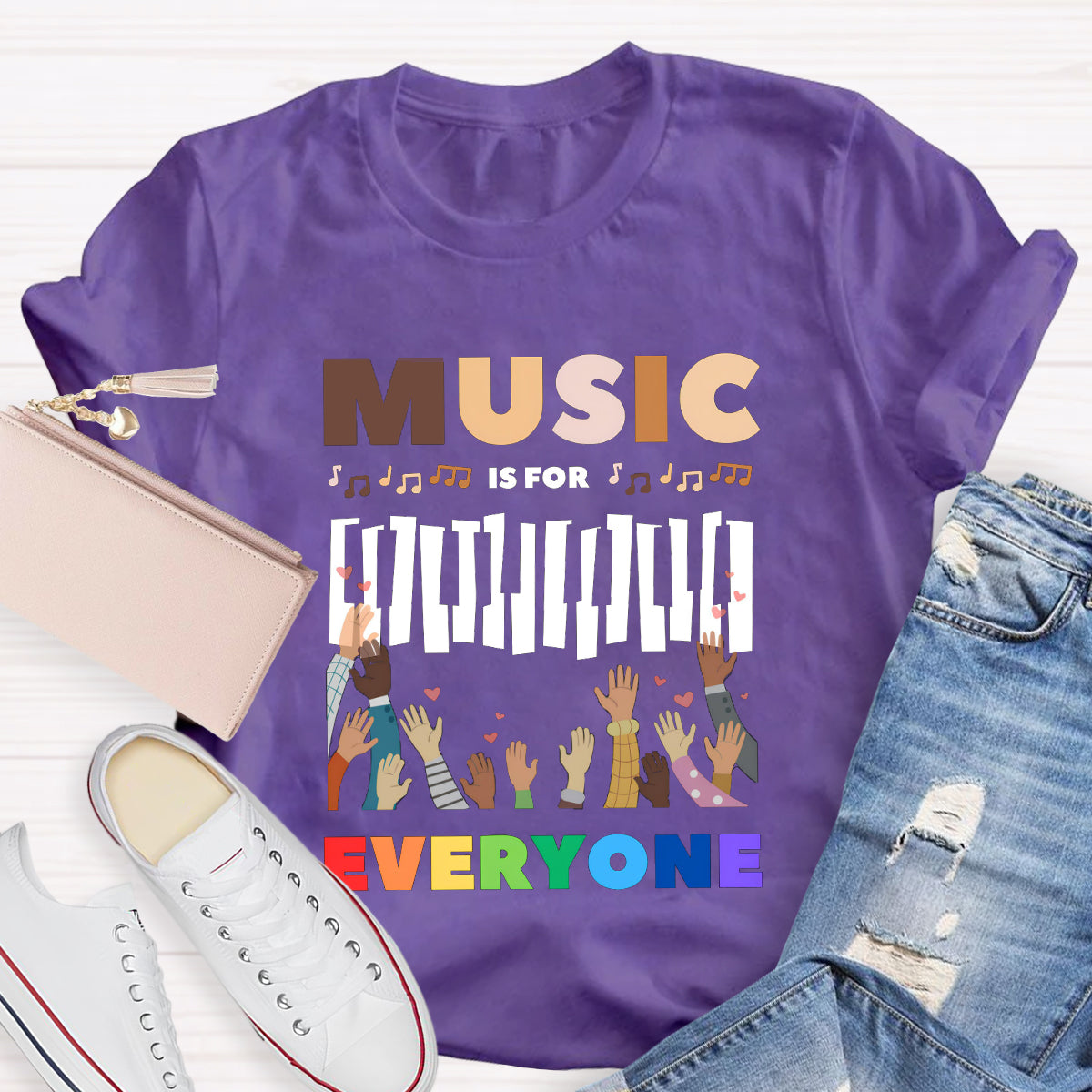 Music Is For Everyone Teacher T-Shirt