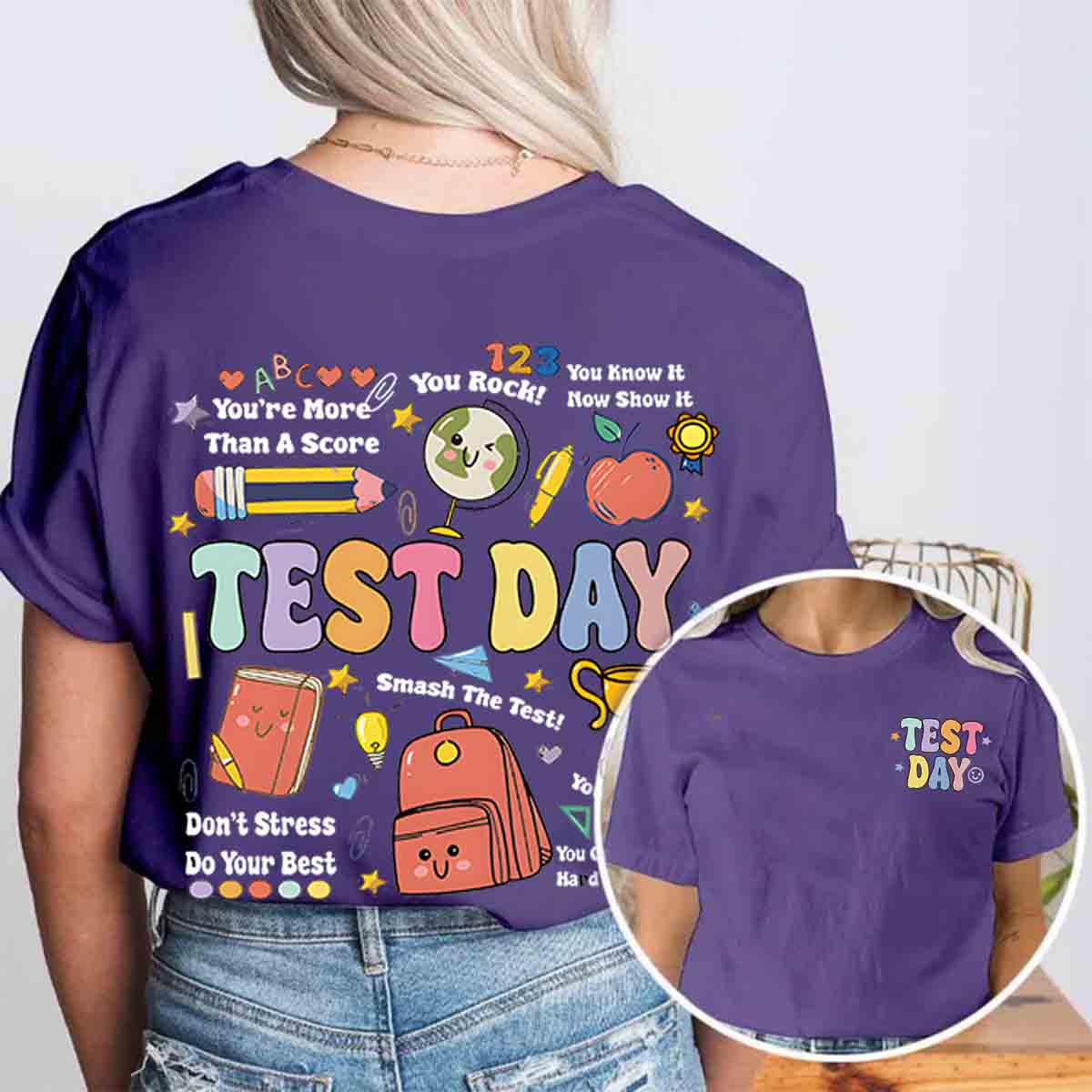 Rock The Test Day Double Printed T-shirt