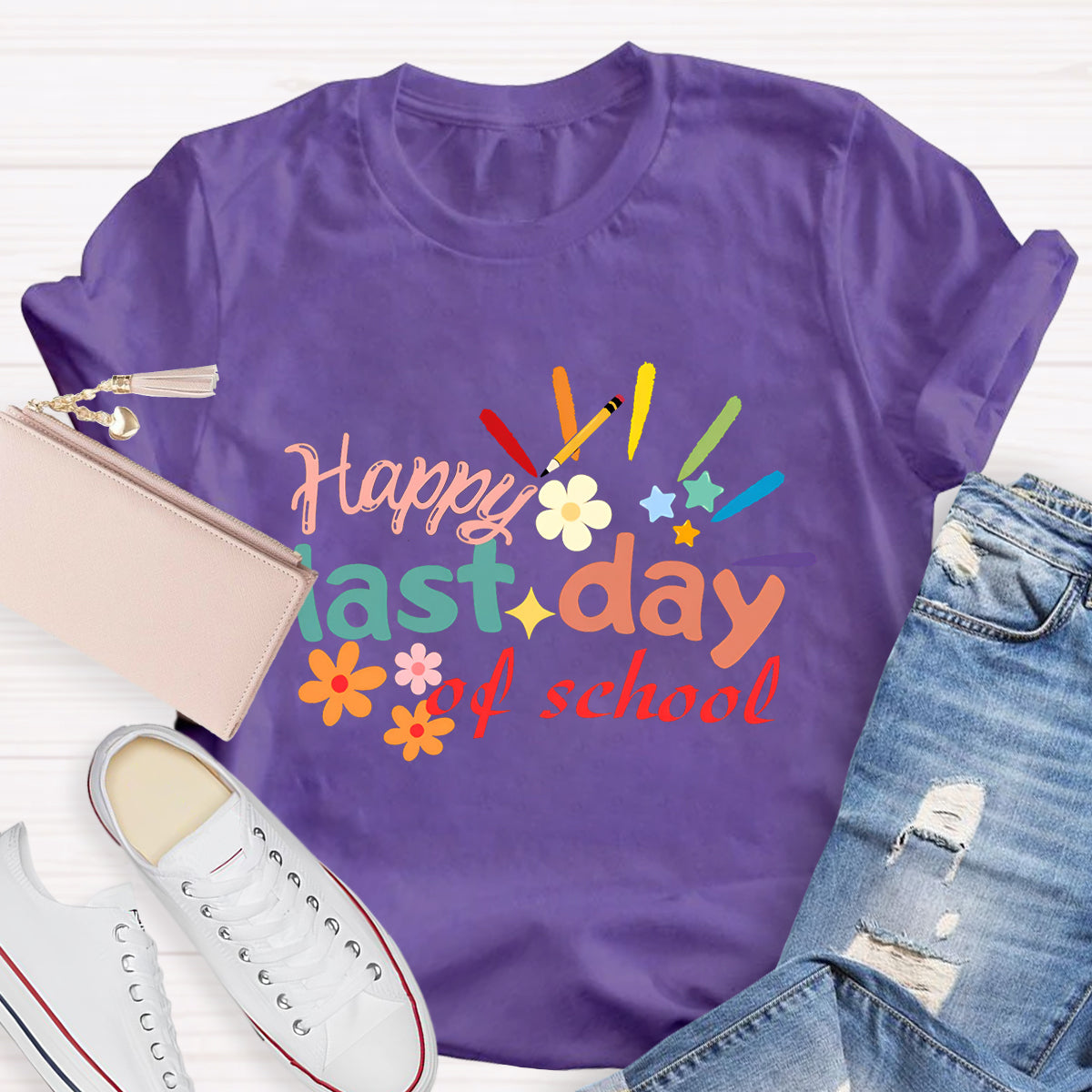 Happy Last Day Of School Flower T-Shirt