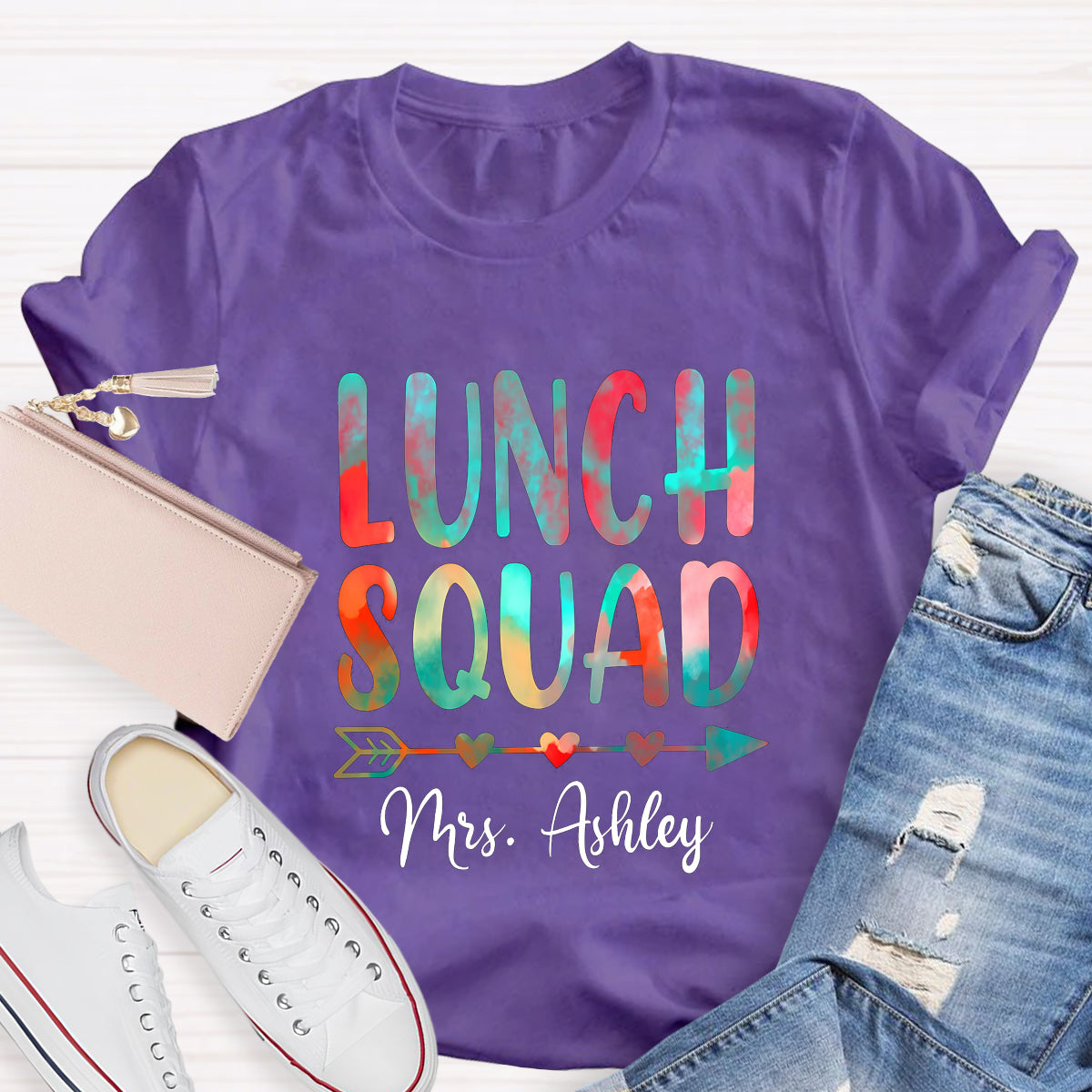 Personalized Name Lunch Squad Teacher T-Shirt