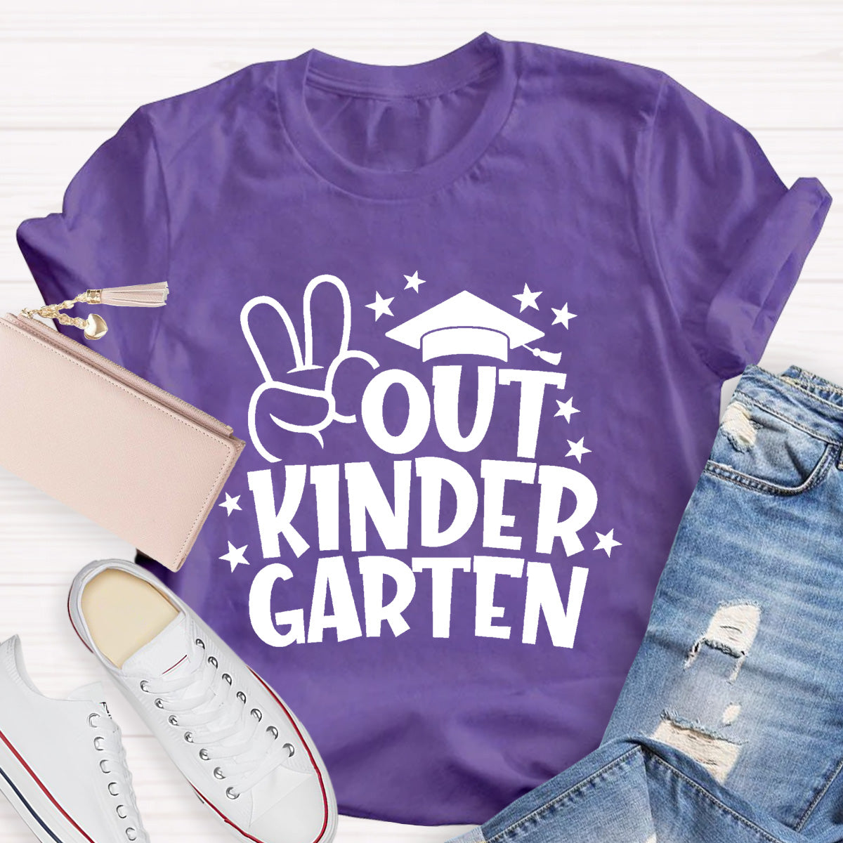 Personalized Grade Out Kinder Garten Teacher T-Shirt