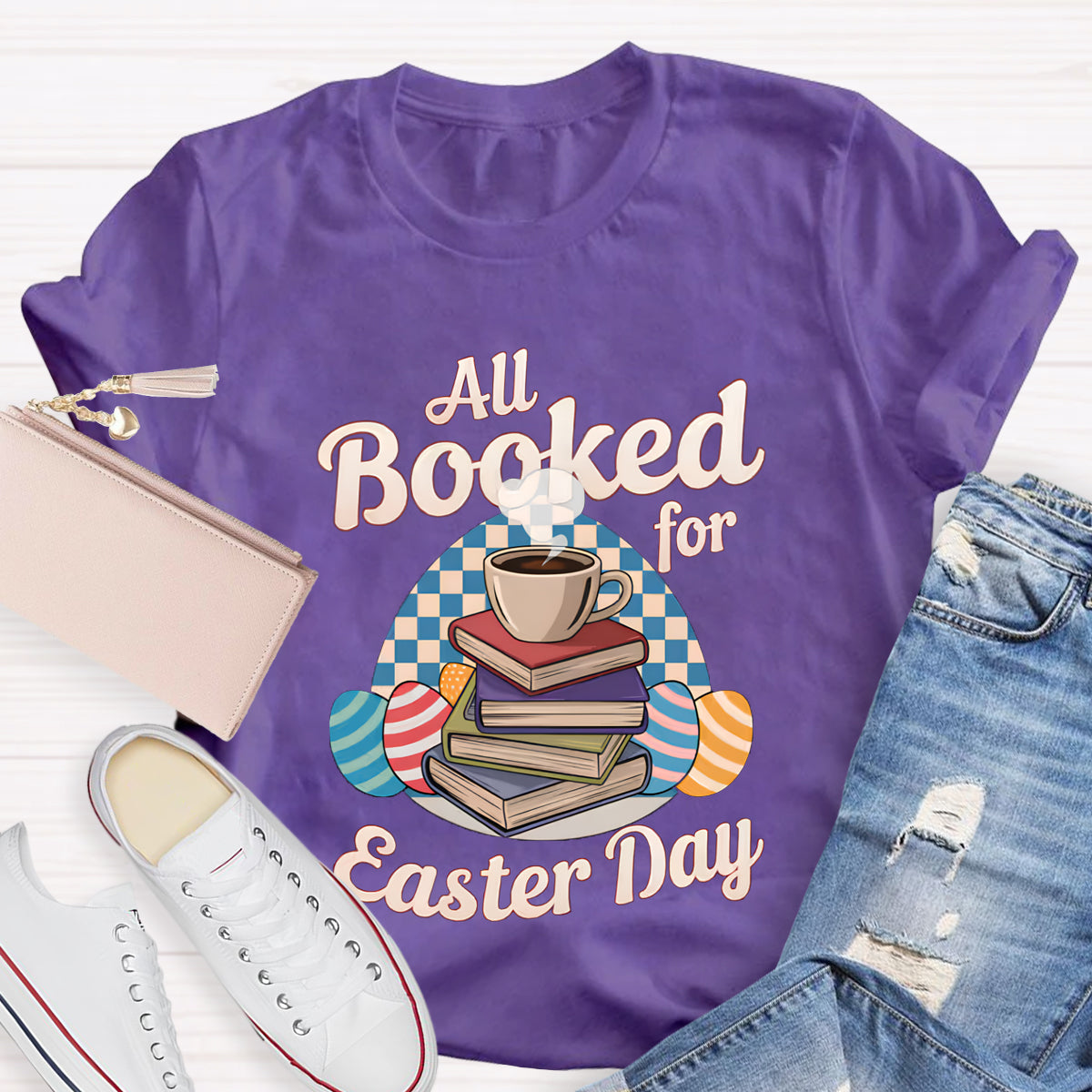All Booked For Easter Day Teacher T-Shirt