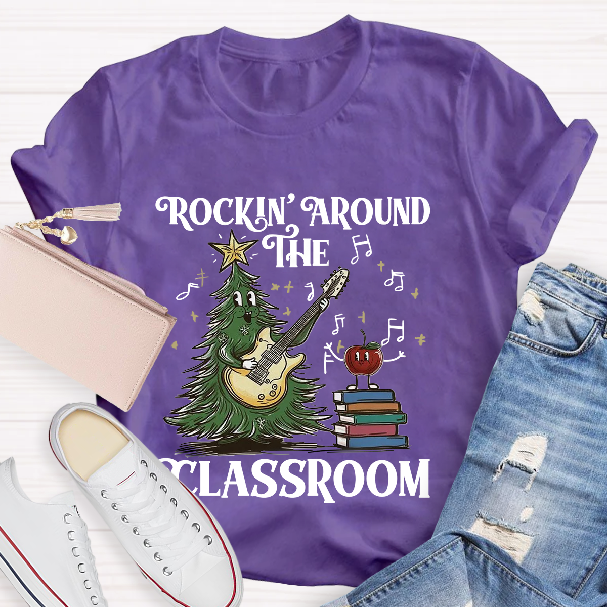 Rockin' Around The Classroom Teacher Christmas T-Shirt
