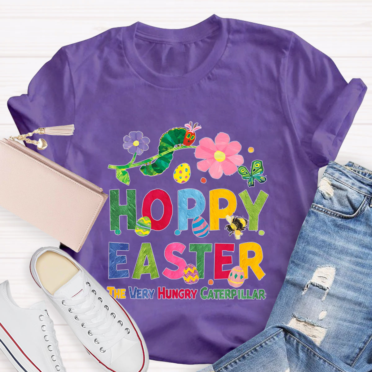 Happy Easter Caterpillar Butterfly Teacher T-Shirt
