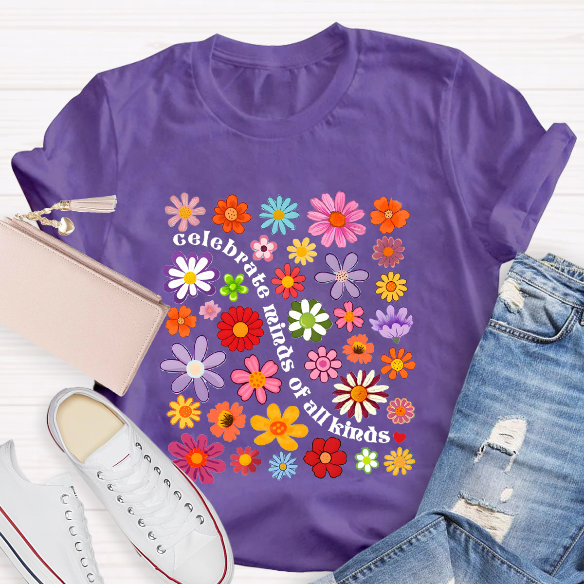 Floral Celebrate Minds of All Kinds T-Shirt