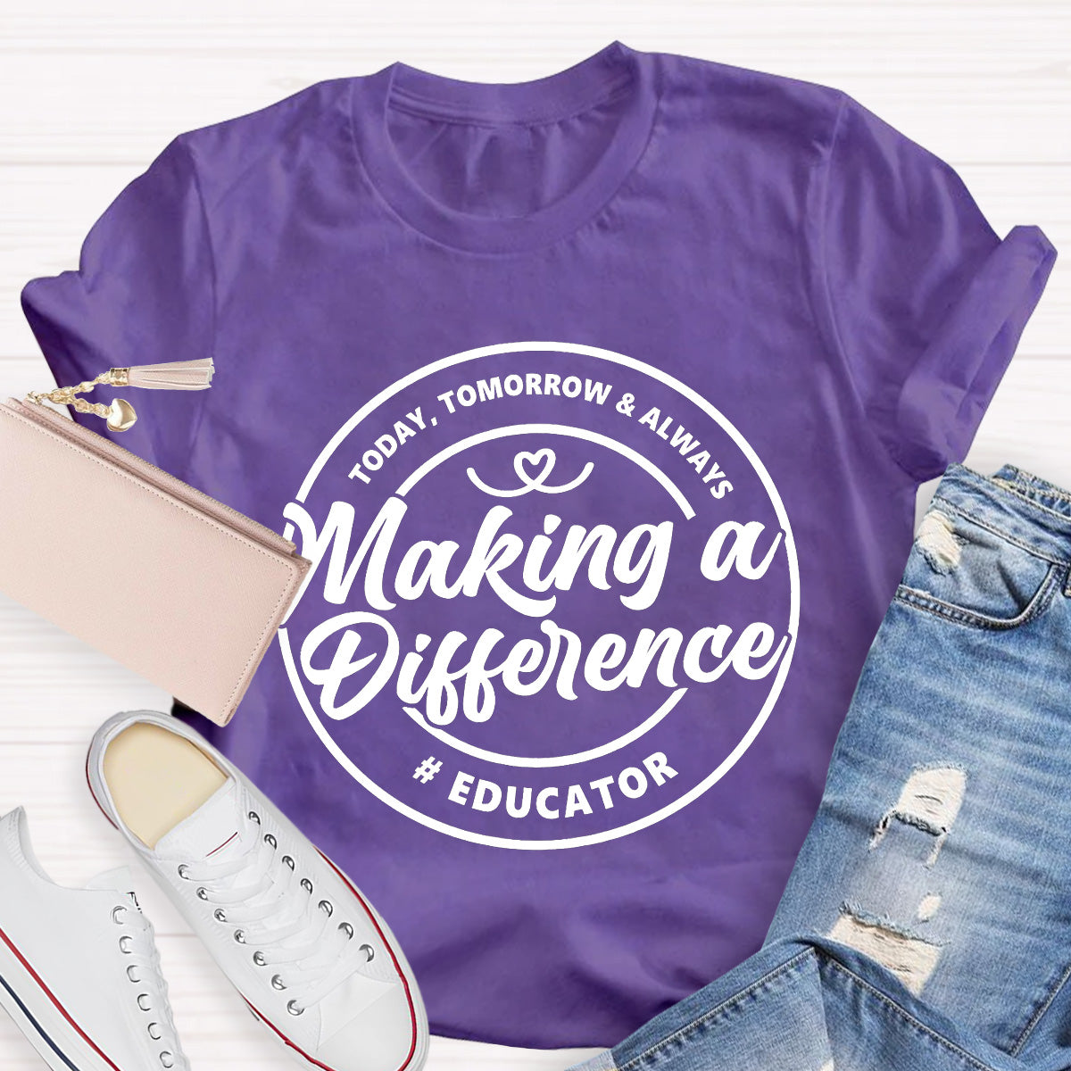 Making A Difference Educator Teacher T-Shirt