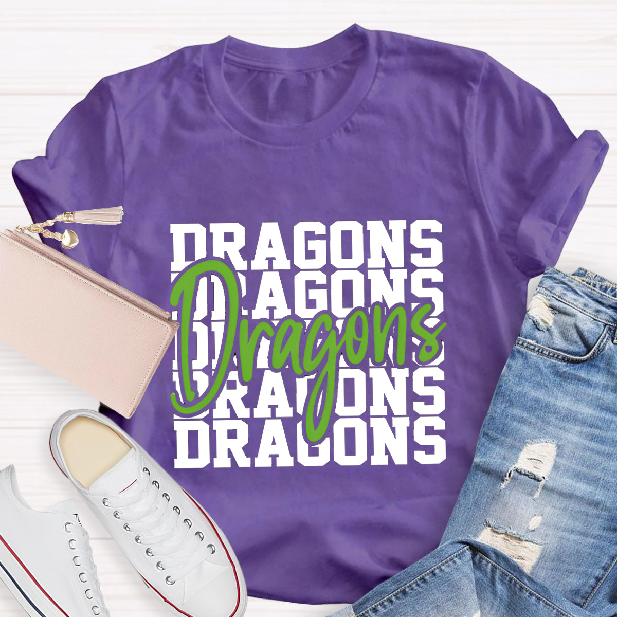 Personalized Mascot Game Day Dragons Teacher T-Shirt