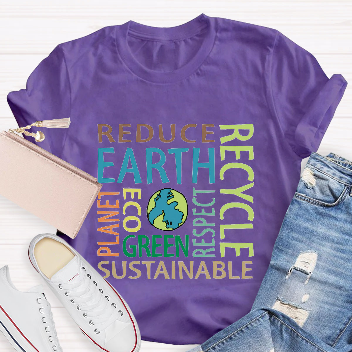 Reduce Recycle Respect Planet Earth Day T-Shirt