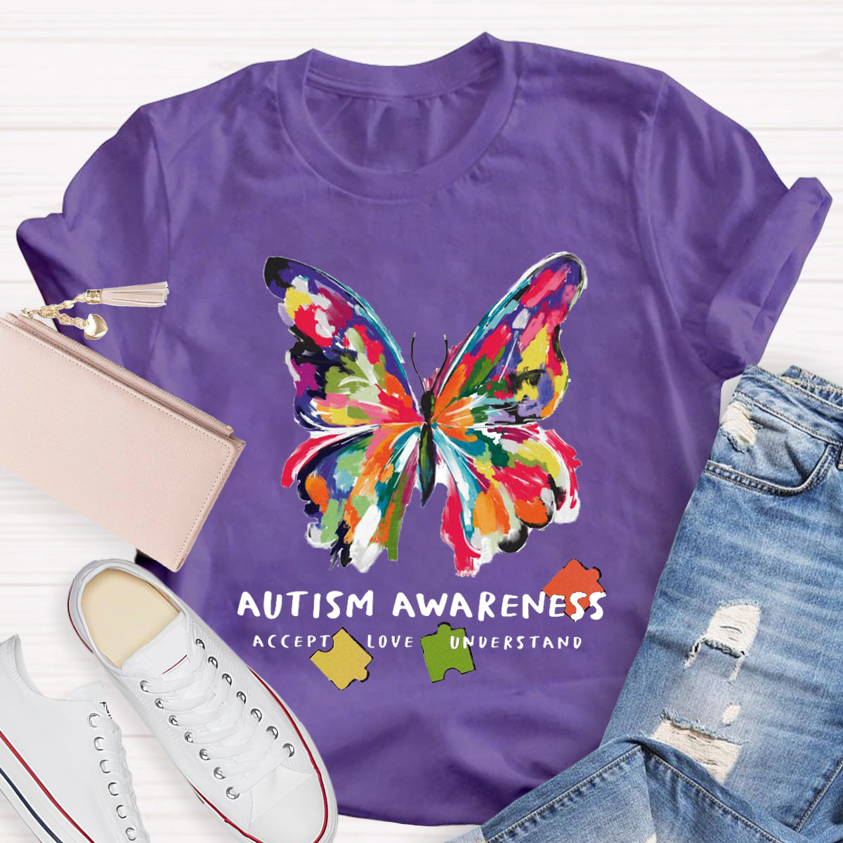 Autism Awareness Accept Understand Love Teacher T-Shirt