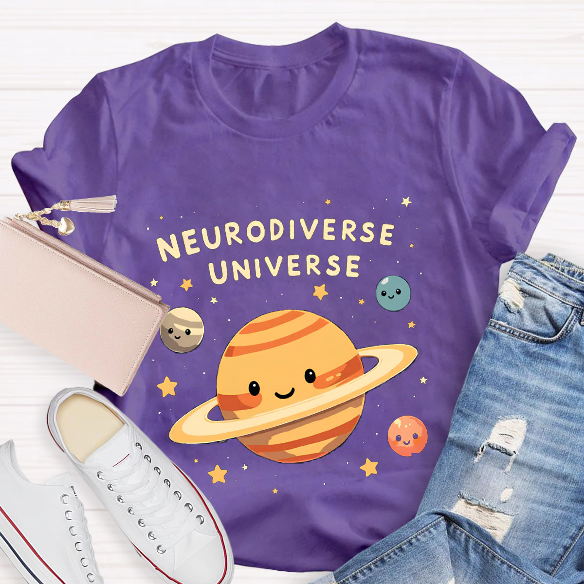 Autism Awareness Neurodiverse Universe Teacher T-Shirt