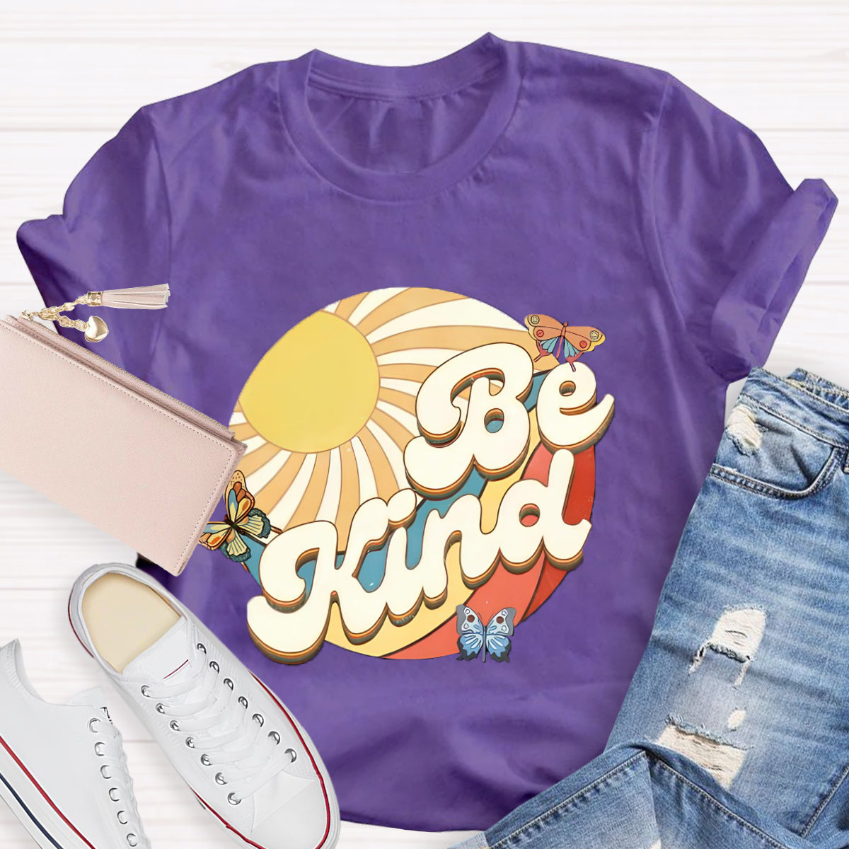 Be Kind Sunshine Butterfly Teacher T-Shirt
