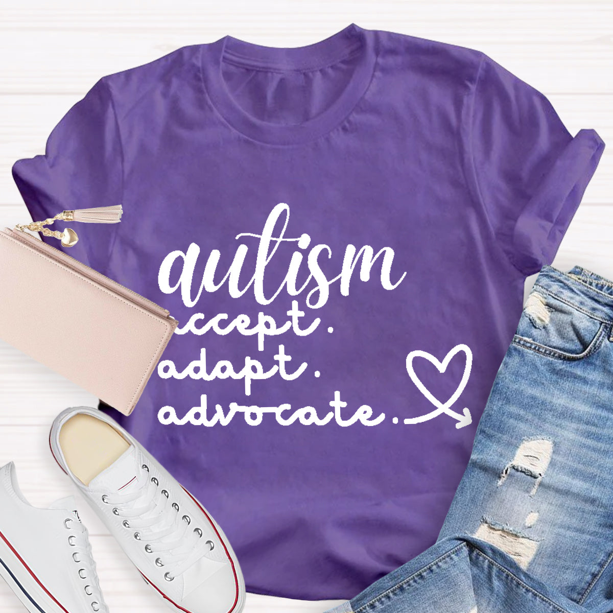 Autism Accept Adapt Advocate Teacher T-Shirt