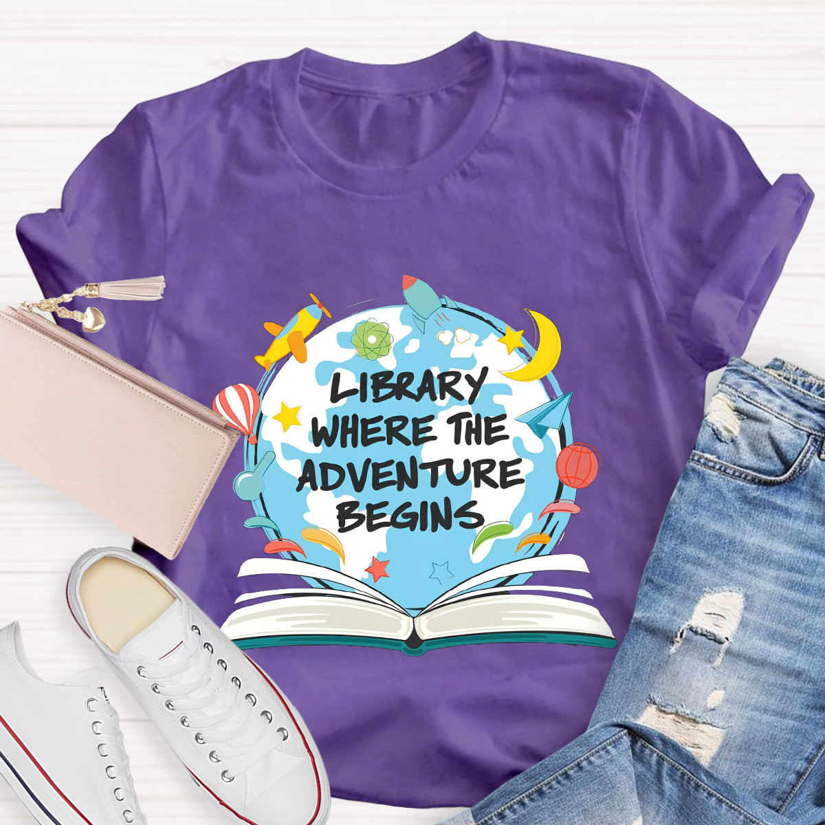 Library Where The Adventure Begins T-Shirt