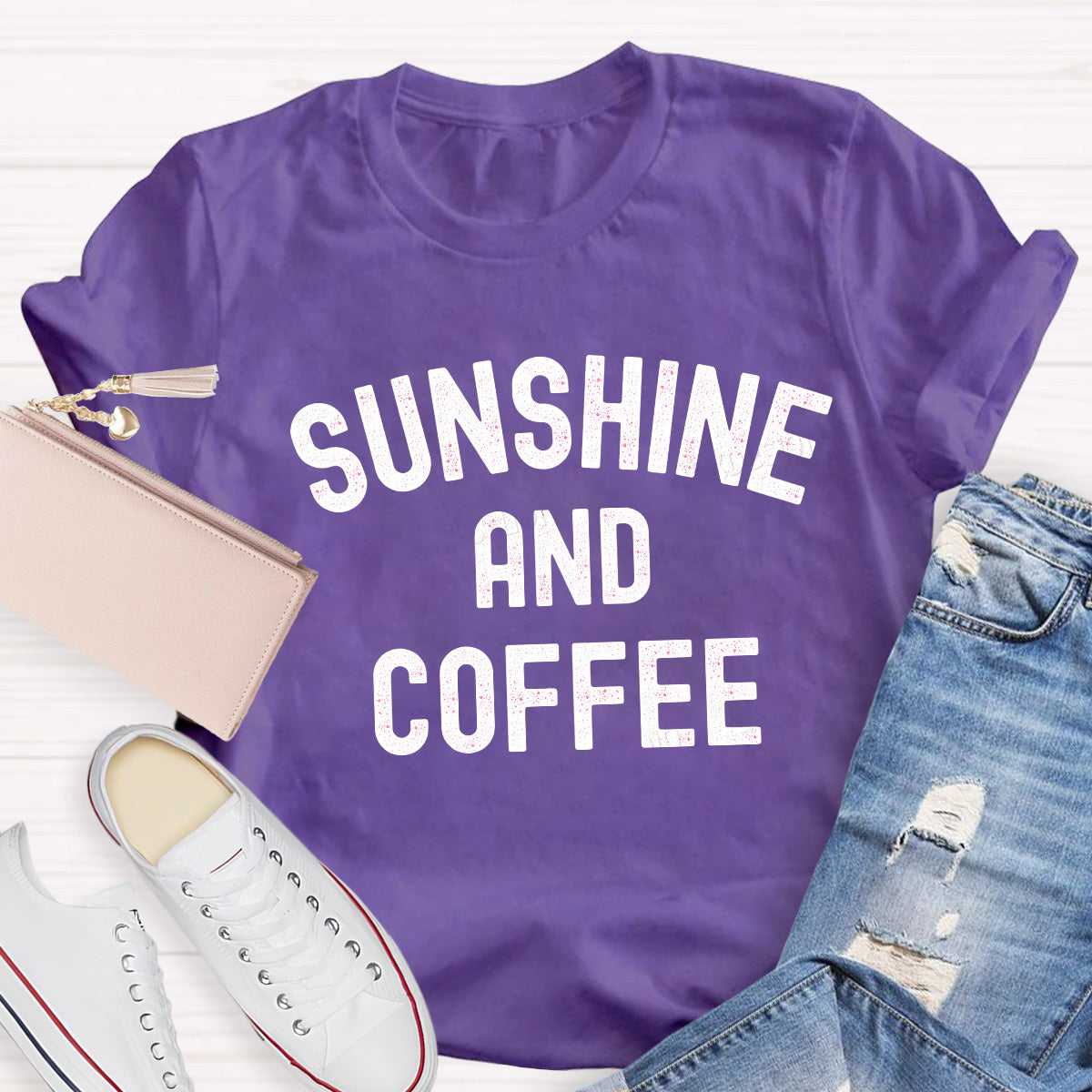 Sunshine And Coffee Teacher T-Shirt