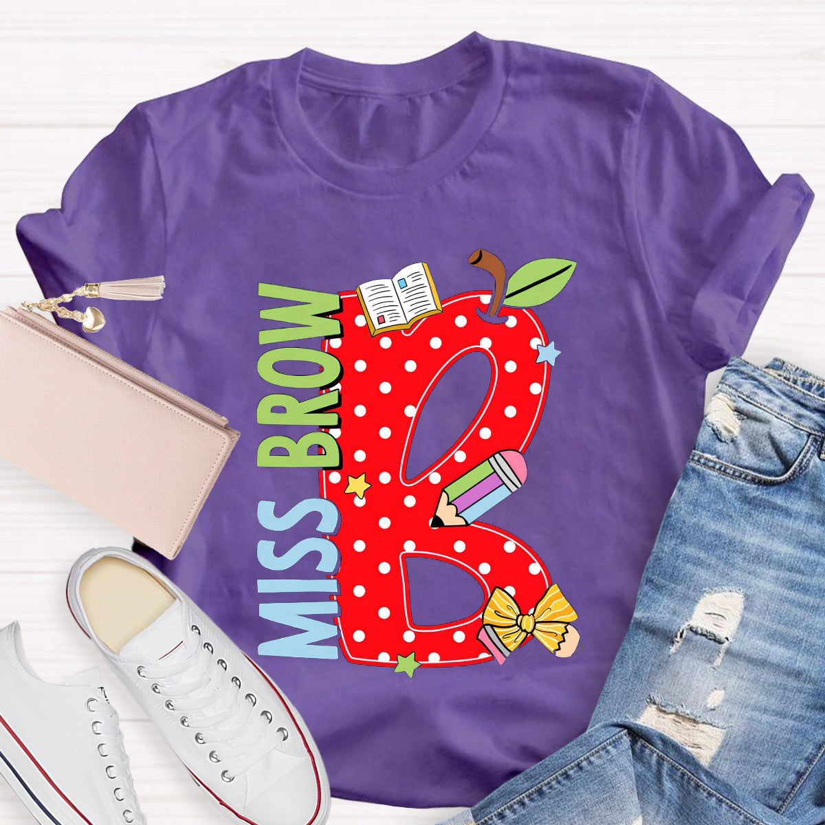 Personalized Name Book Teacher T-Shirt