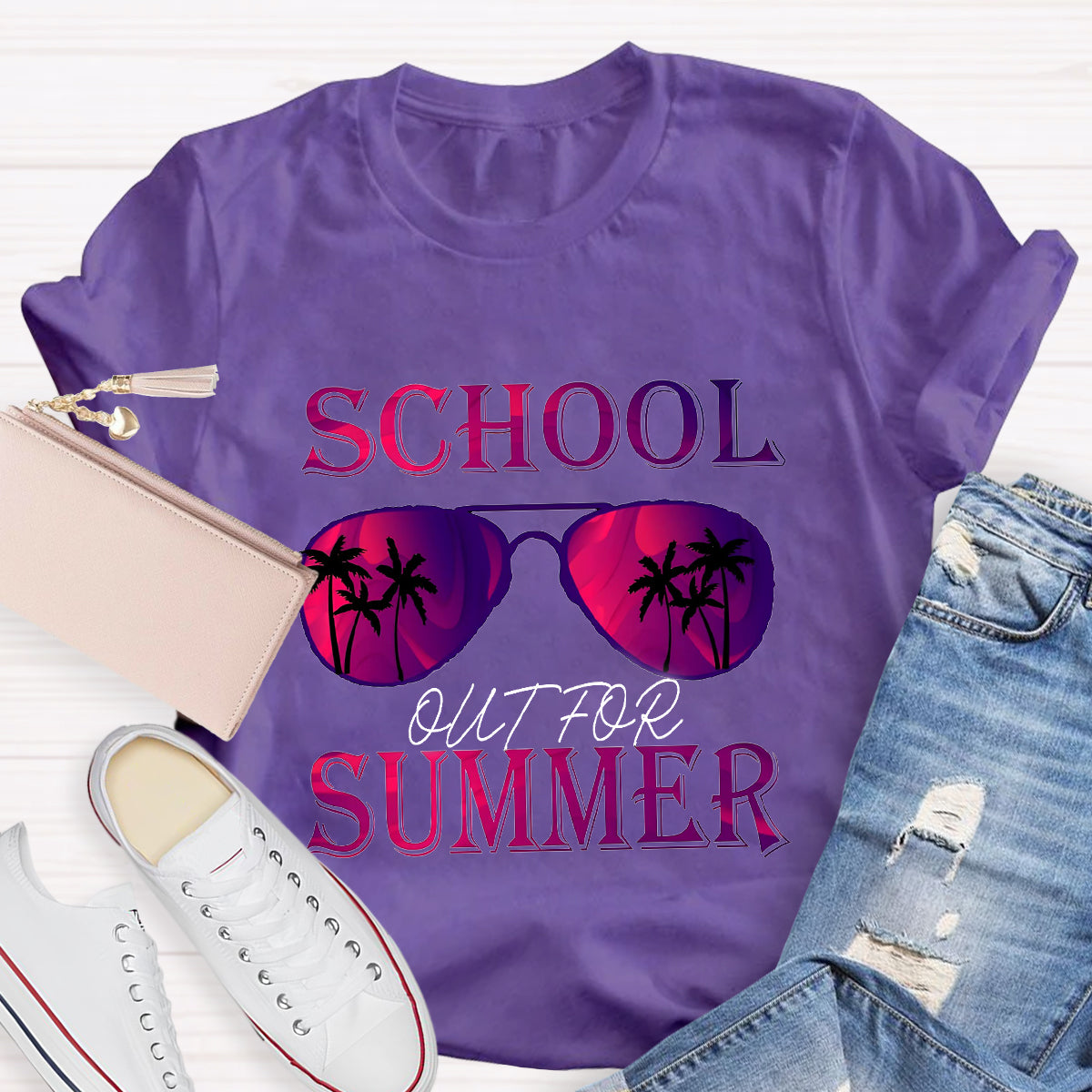Summer Beach School Out For Summer Teacher T-Shirt