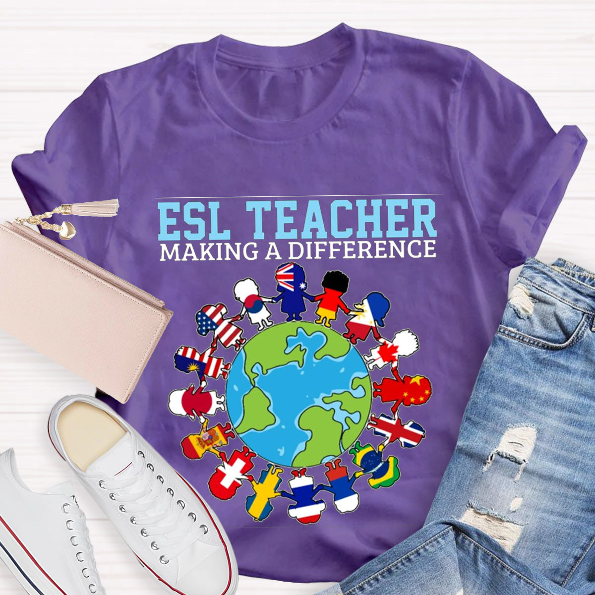 Esl Teacher Marking A Difference Teacher T-Shirt