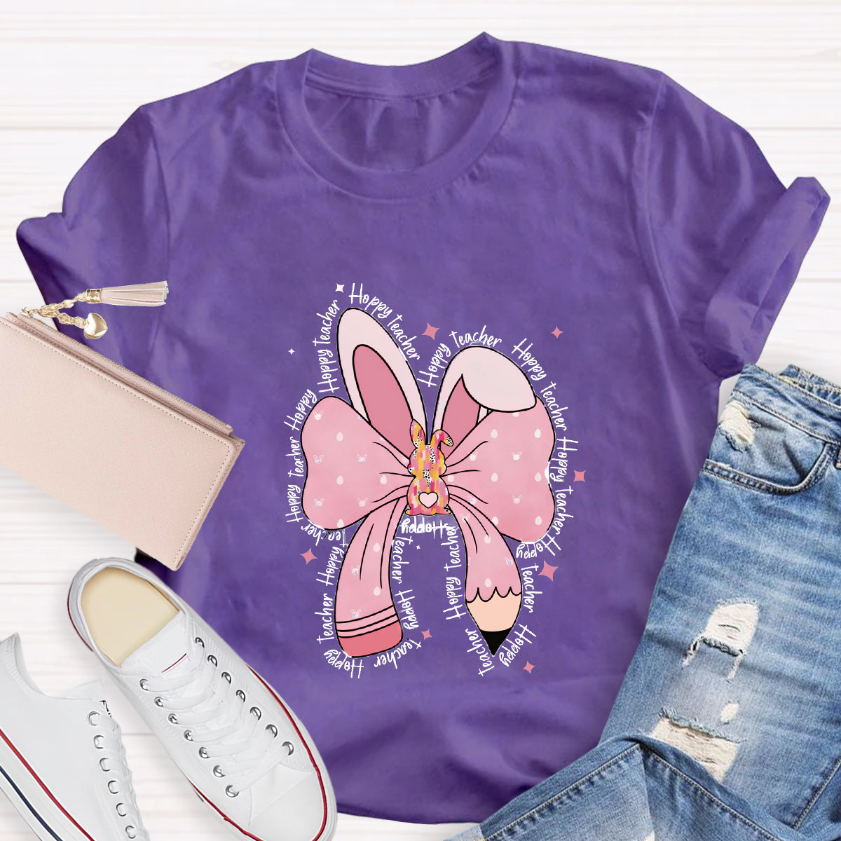 Hoppy Bow Teacher T-Shirt
