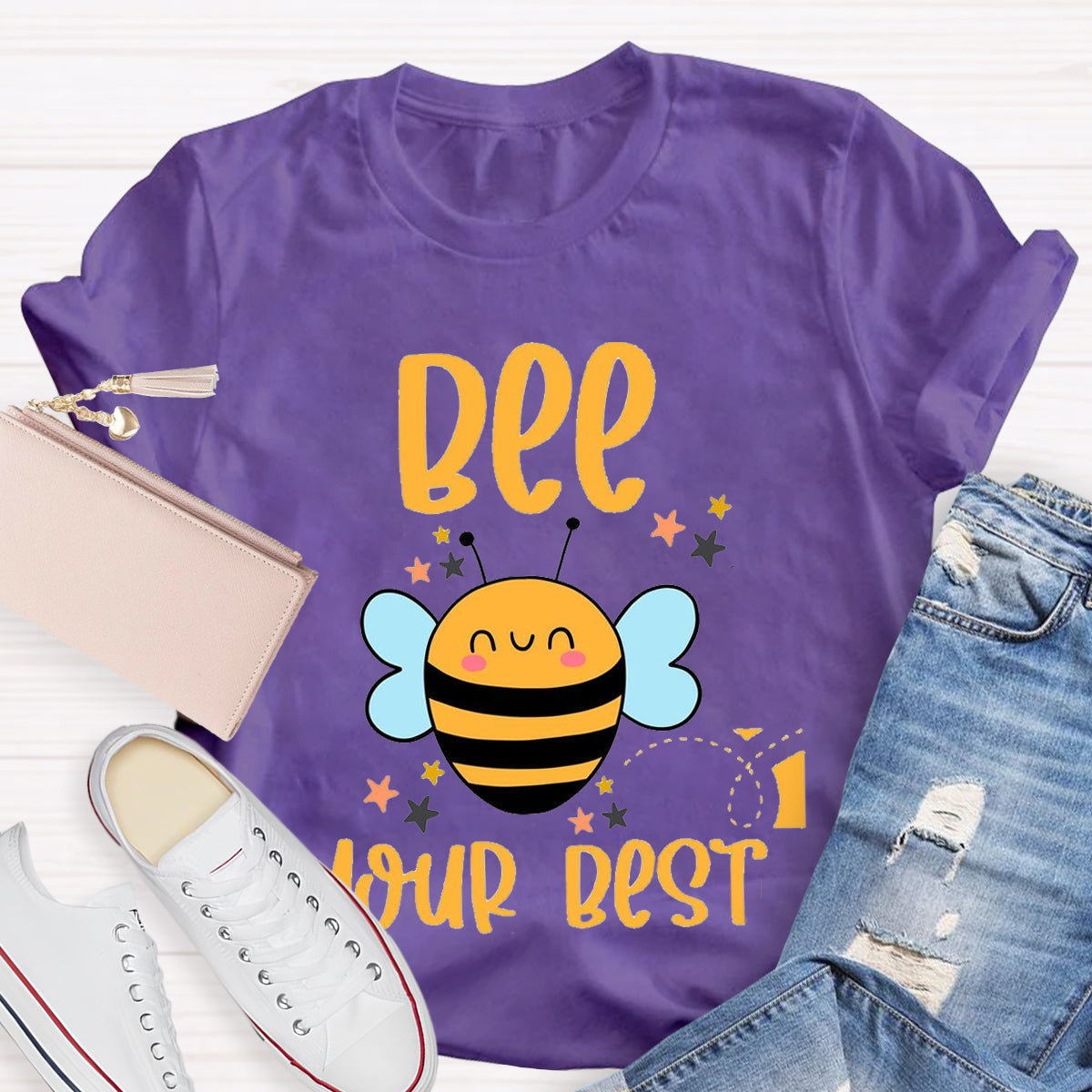 Positive Affirmation Bee Your Best Teacher T-Shirt