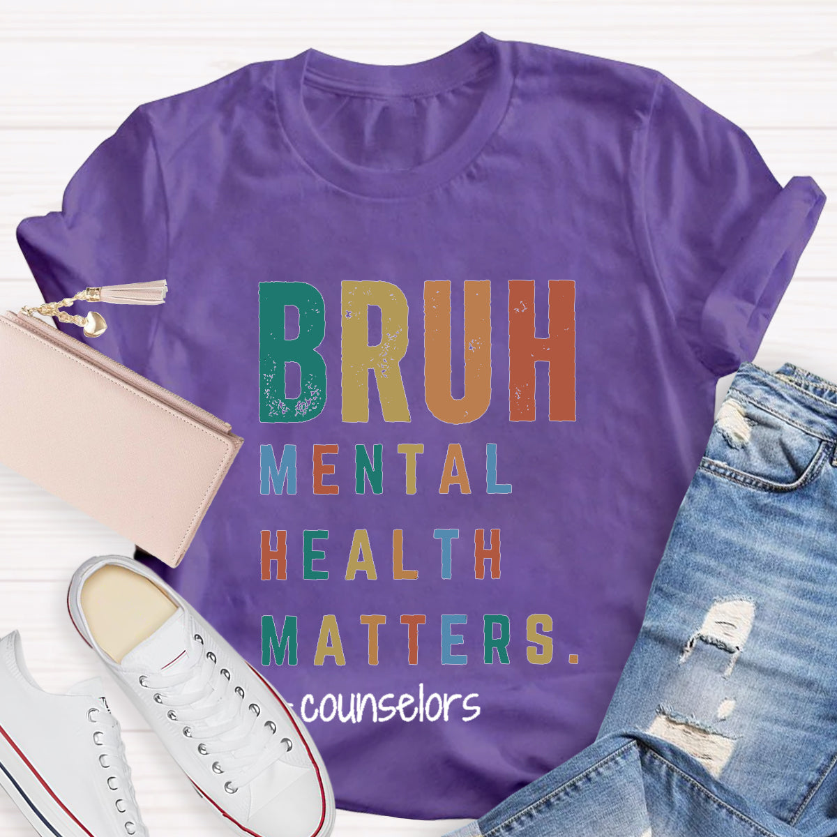 Personalized Position Bruh Mental Health Matters Teacher T-Shirt