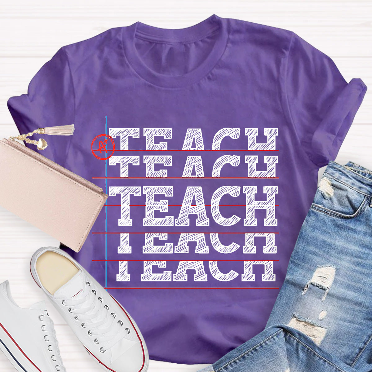 Teach Black Letters Teacher T-Shirt
