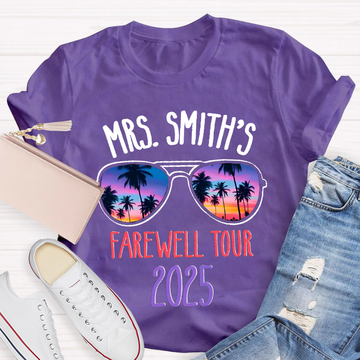 Personalized Name Farewell Tour Retirement Teacher T-Shirt