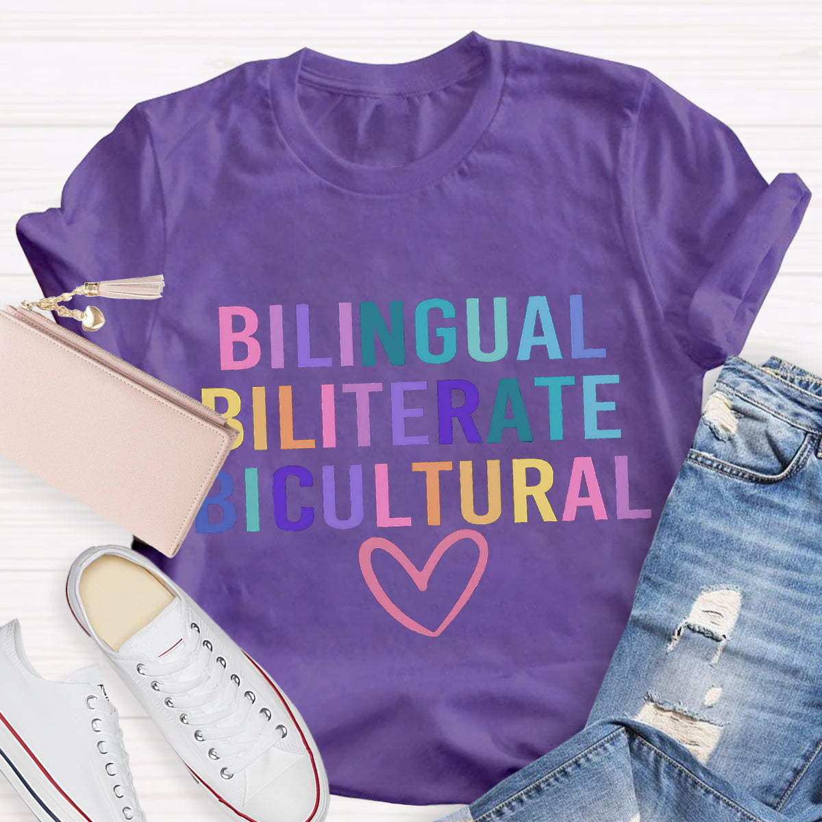 Bilingual Biliterate Bicultural Teacher T-Shirt
