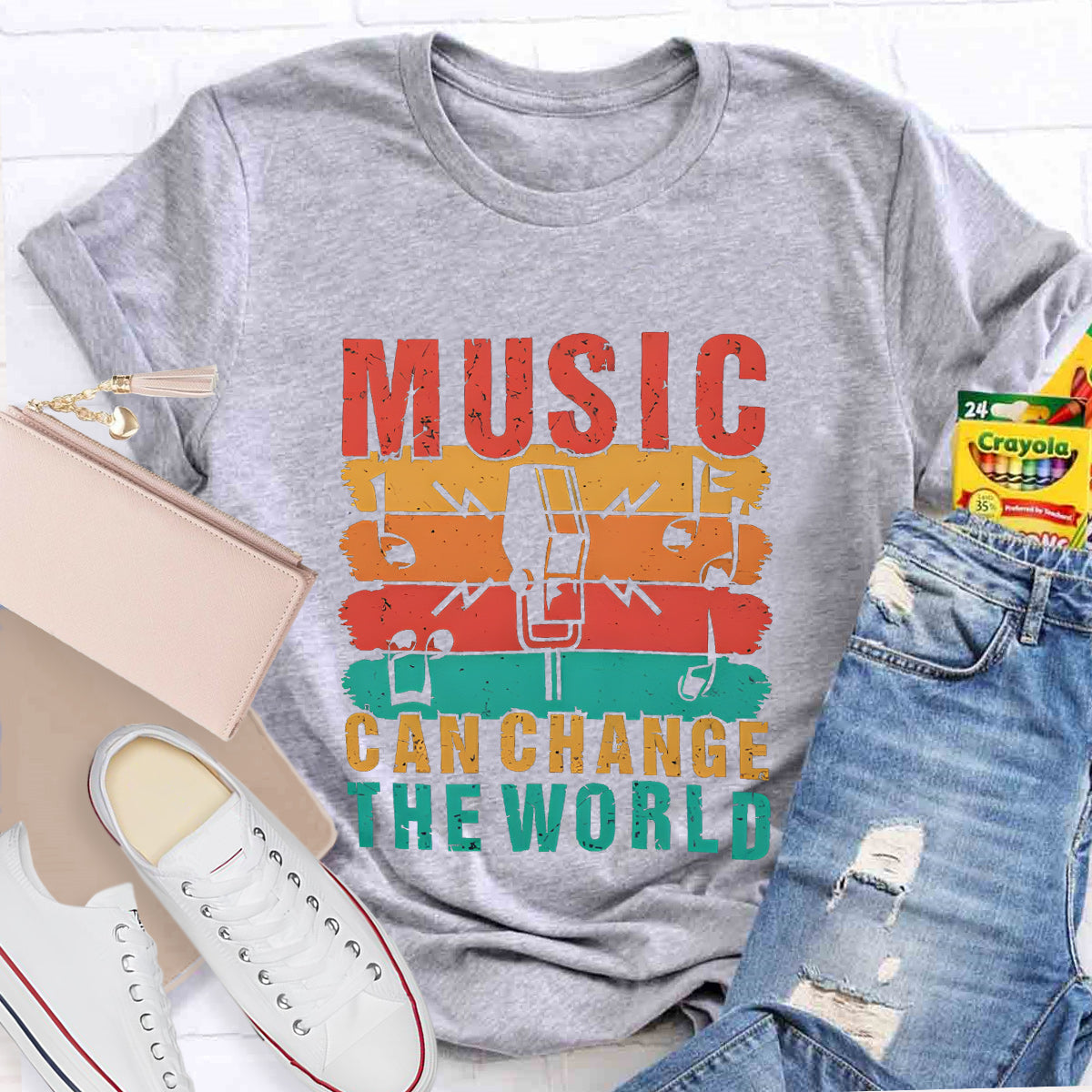 Music Can Change The World Teacher T-Shirt