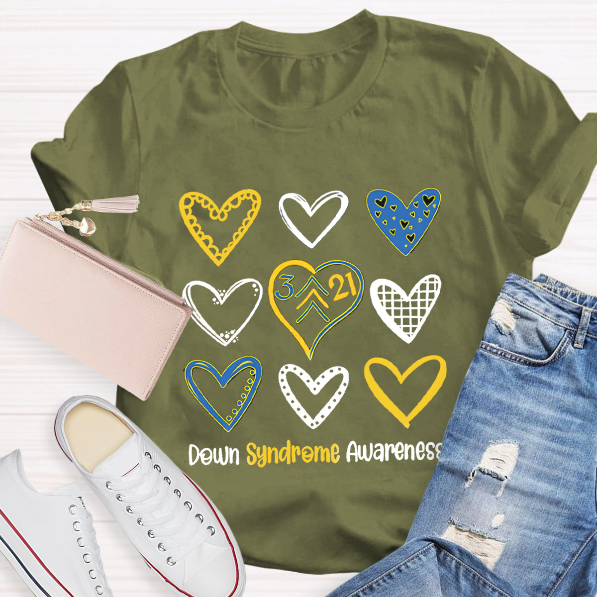 Down Syndrome Awareness Heart T-Shirt