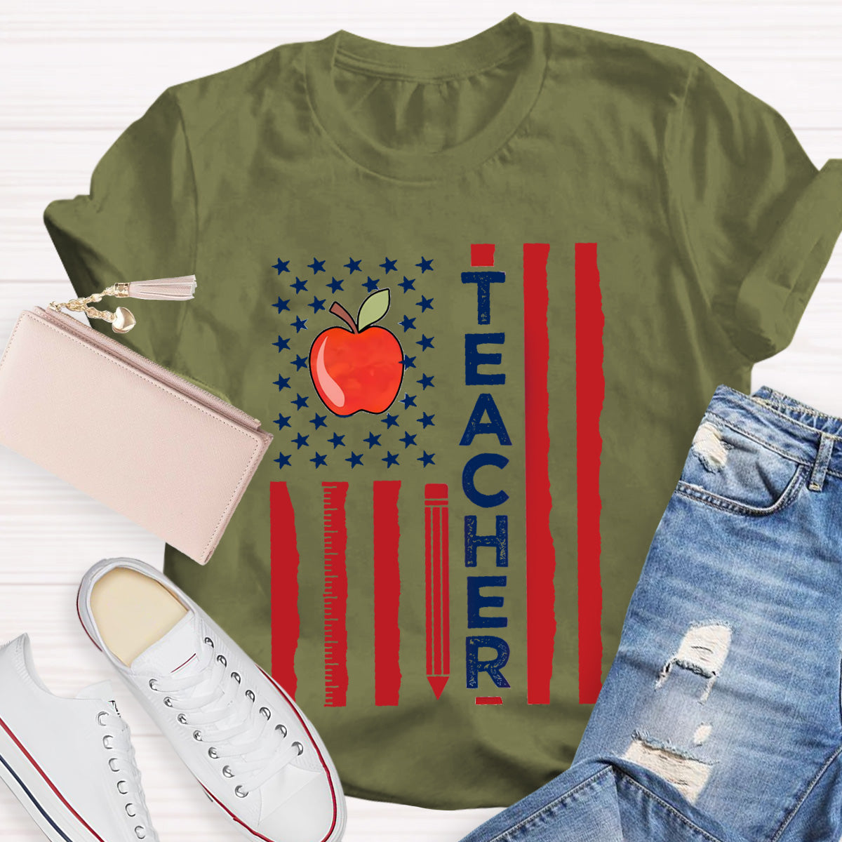 Teacher Apple Star Teacher T-Shirt