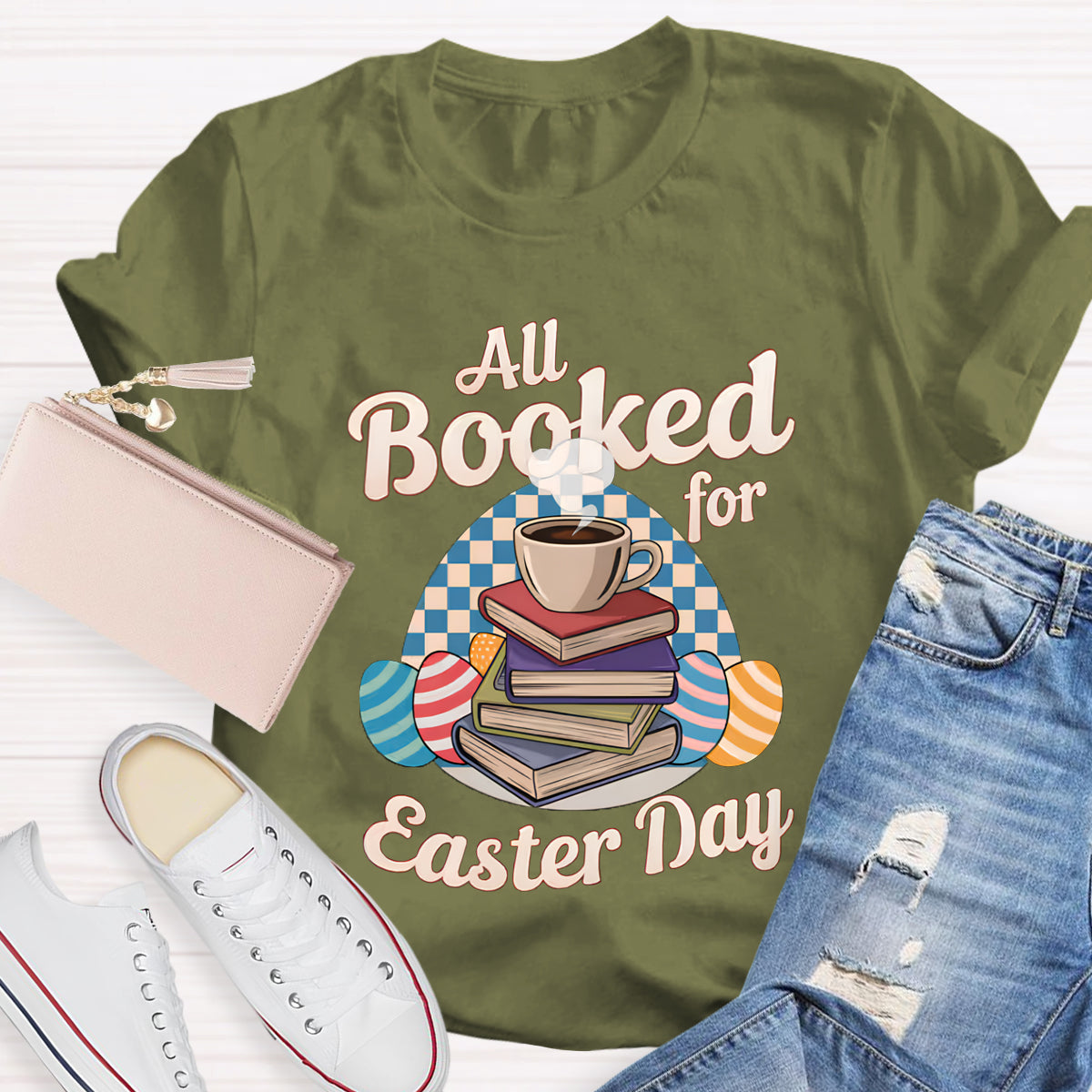 All Booked For Easter Day Teacher T-Shirt
