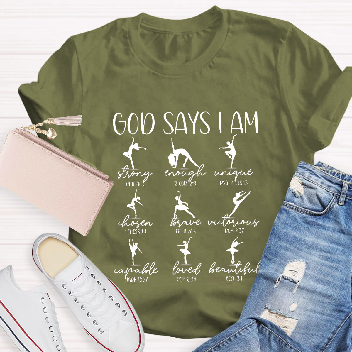 God Says I'm Strong Teacher T-Shirt