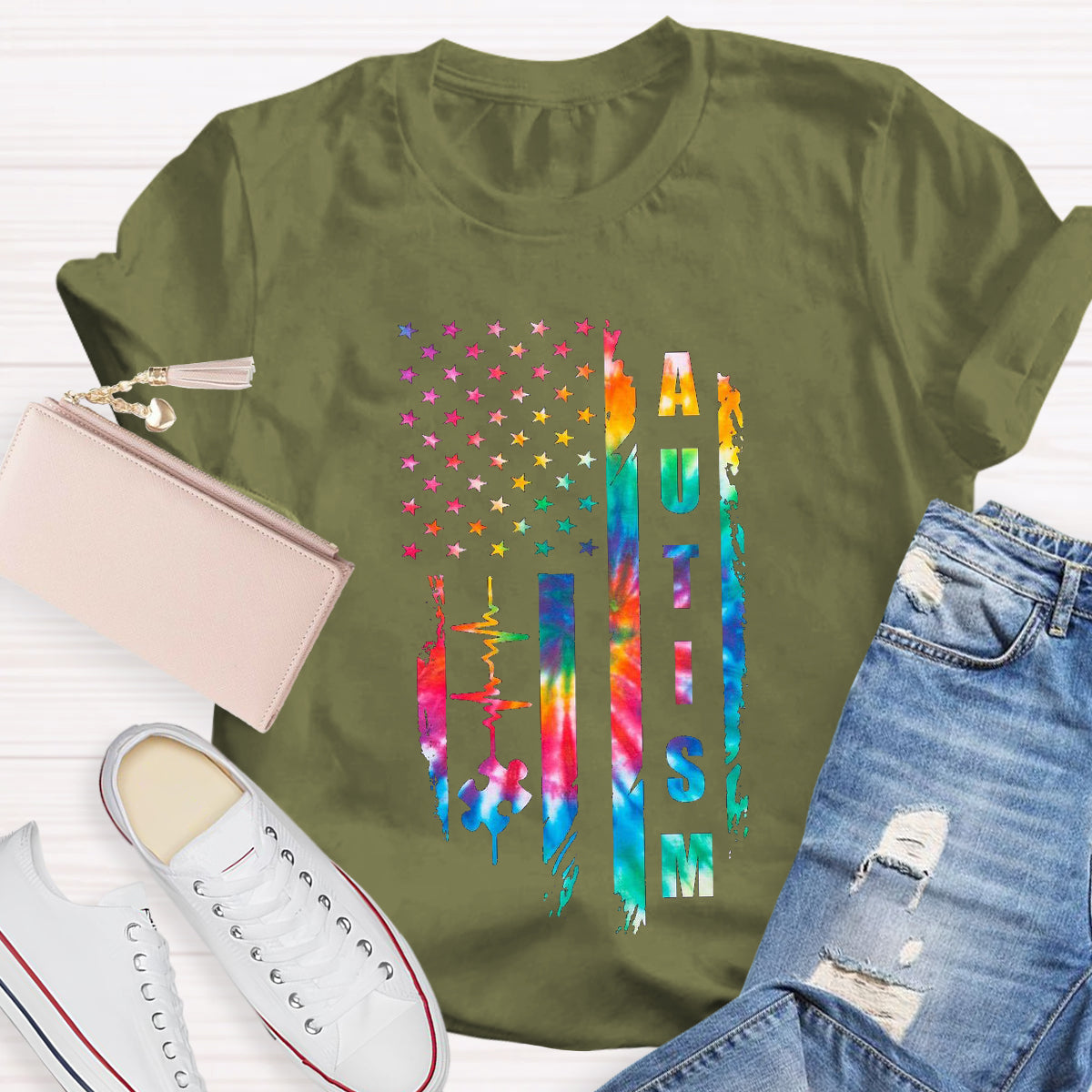 Autism colorful Star Teacher T-Shirt